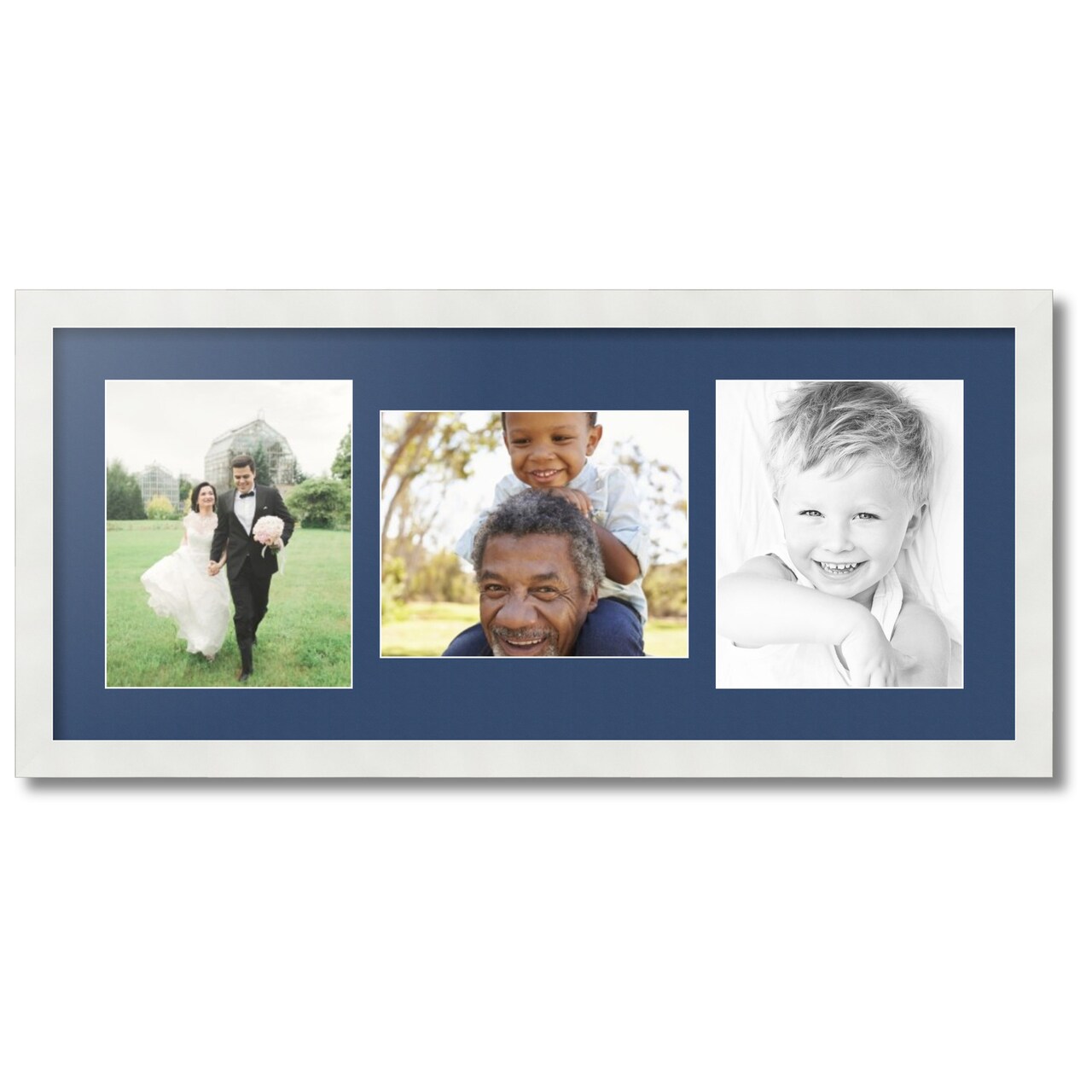 ArtToFrames Collage Photo Picture Frame with 3 - 8x10 inch Openings, Framed in White with Over 62 Mat Color Options and Plexi Glass (CSM-3966-117)